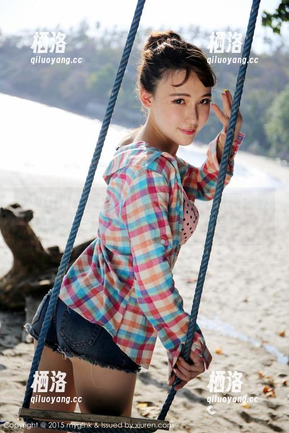 MyGirl美媛馆 - 胡润曦比基尼原图：真想跟她一起，体验海风的‘温柔’。